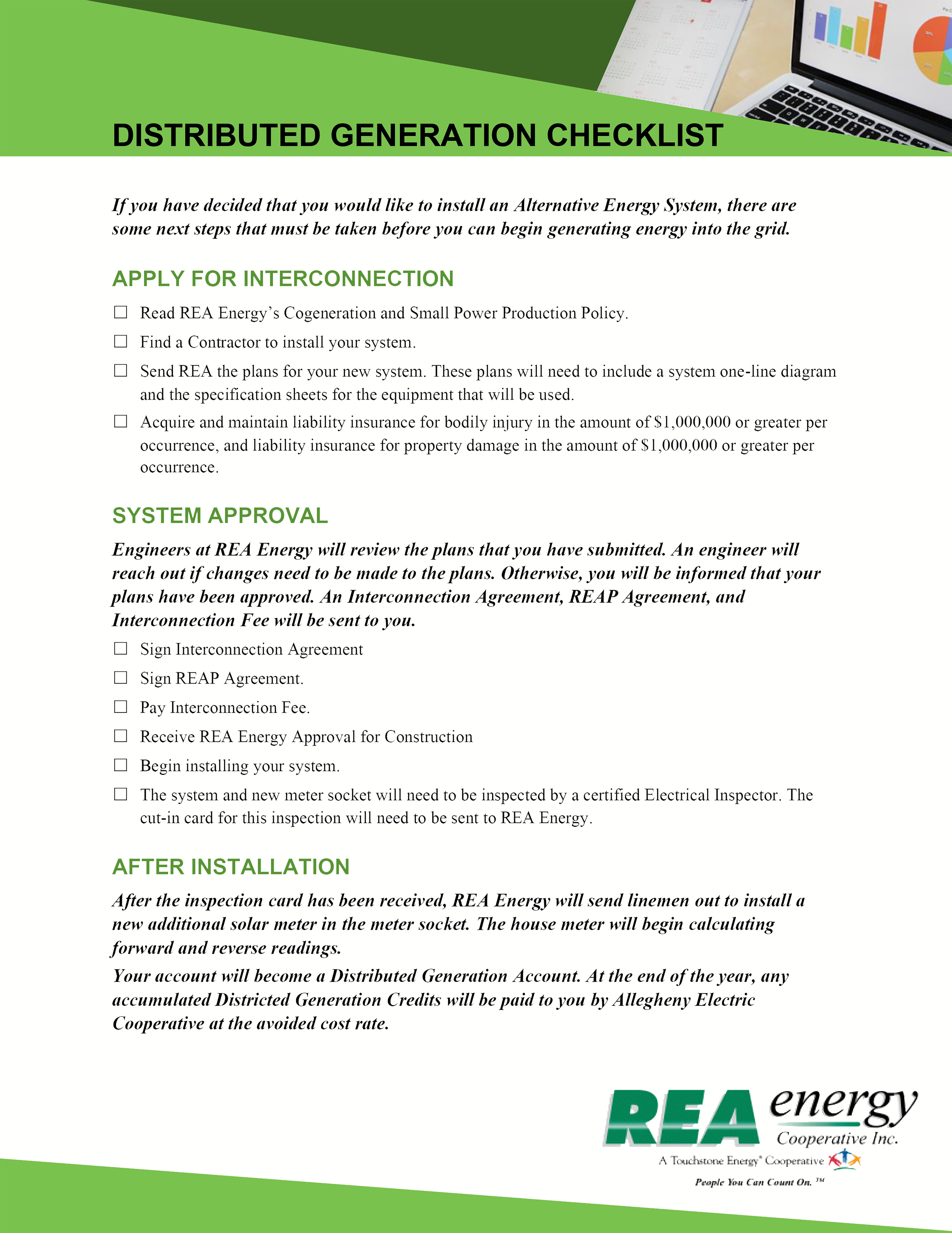 Distributed Generation Checklist